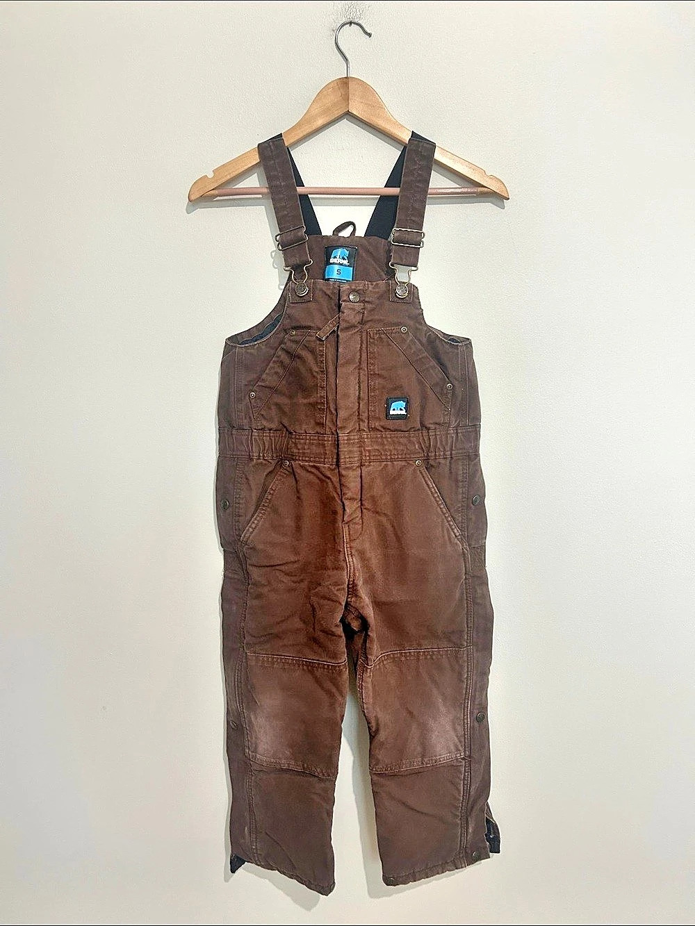 Berne Youth Softstone Insulated Bib Overall Overalls Brown Boys Size Small